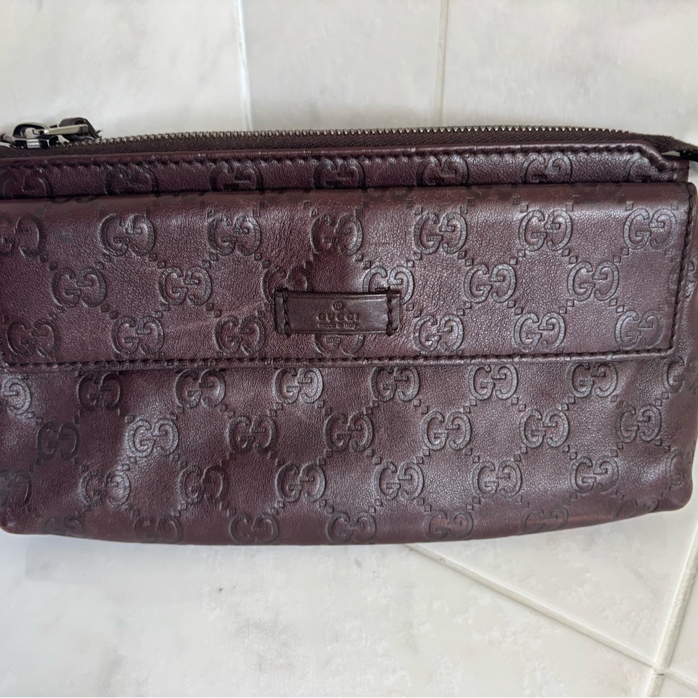 Gucci Embossed Leather Belt bag - Dark Brown